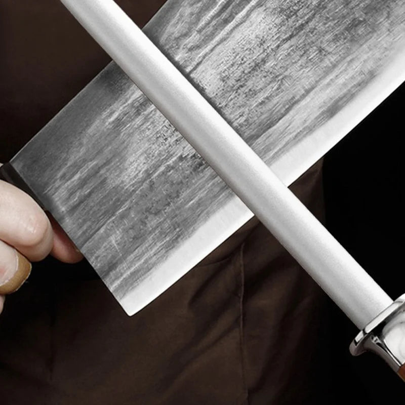 Diamond Dust Knife Sharpening Rod – Wooden Handle Whetstone Knife Sharpening Rod Axl