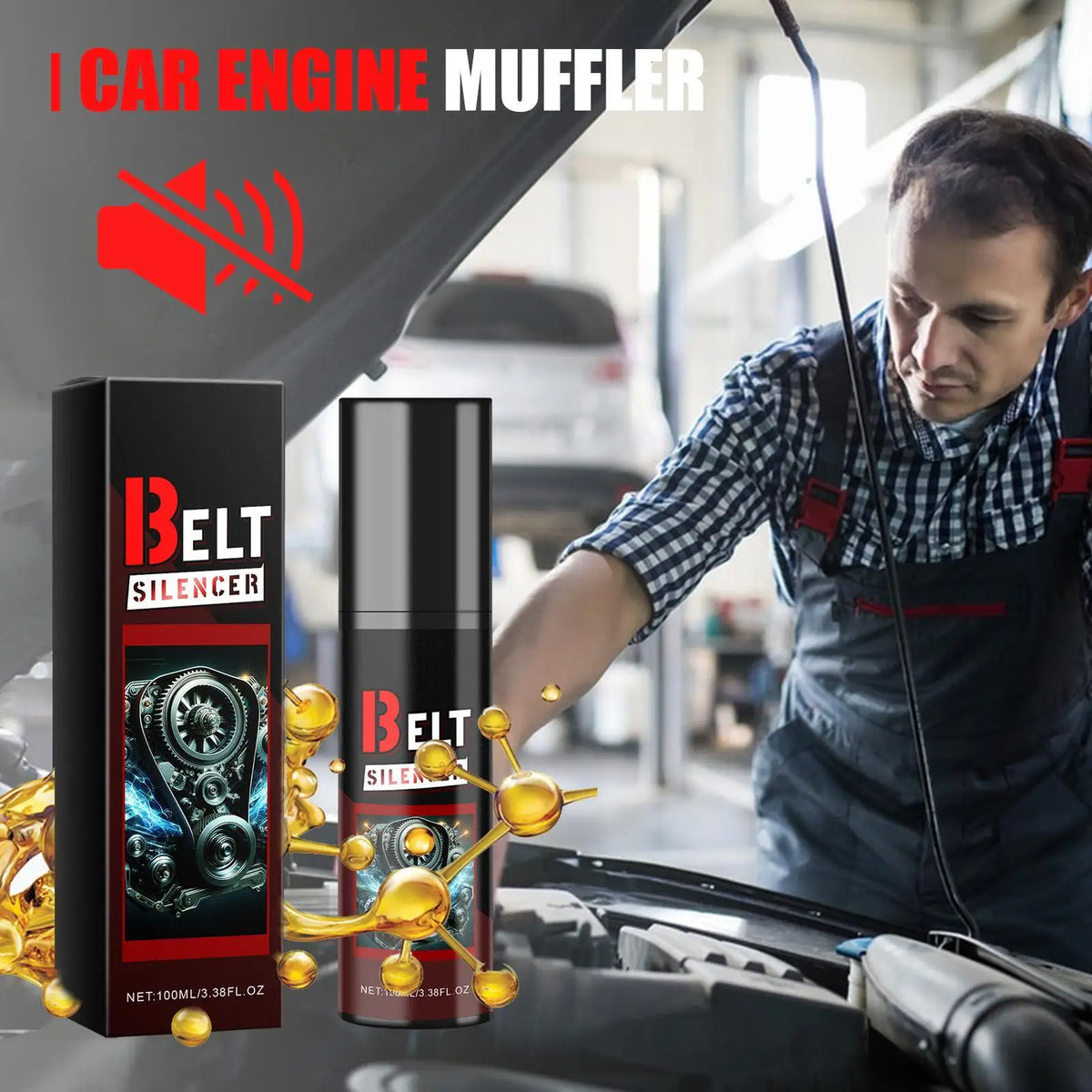 Car Belt Dressing Spray 100ml – Engine Belt Lubricant & Silencer Belt Lubricant Spray Axl