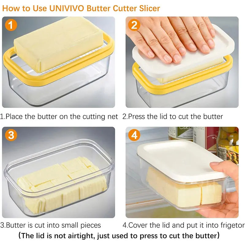Butter Cutter Slicer Box with Lid – Stainless Steel Dish Butter Slicer Dish Axl