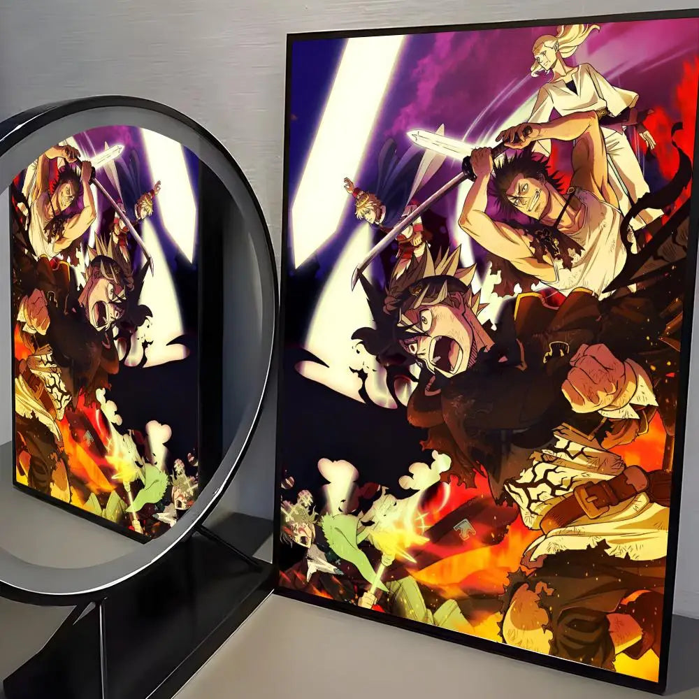 Black Clover Anime Self-Adhesive Wall Poster Art Sticker Anime Wall Poster Axl Black15 40X60cmNoframe