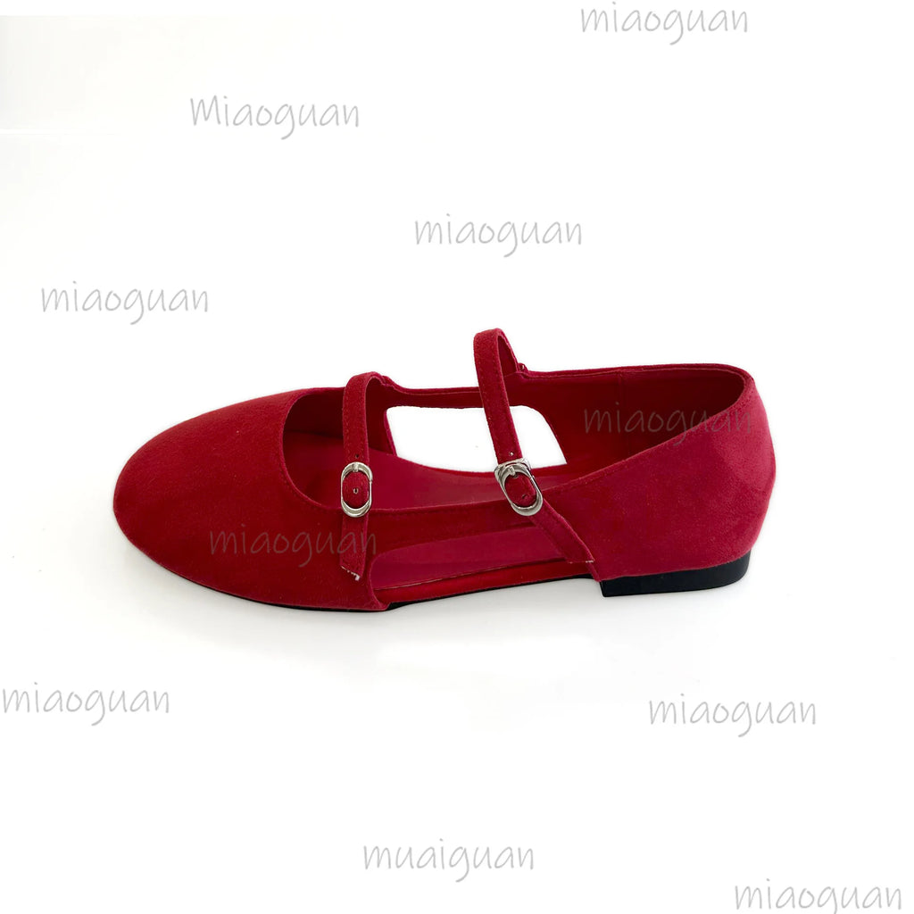 Women's Double Strap Mary Jane Ballet Flats | Retro Sandals Ballet Flat Sandals Axl