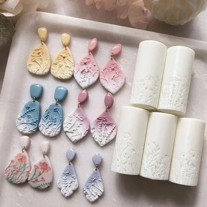 Plant & Flower Clay Texture Roller – High-Precision DIY Tool Clay Texture Roller Axl