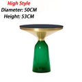 Round Glass Coffee Table – Nordic Modern Living Room Side Table Glass Coffee Table Axl High Green