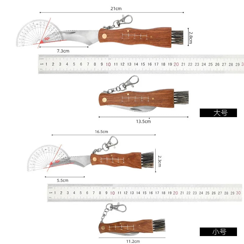 Mini Mushroom Knife – Stainless Steel Pocket Knife Wood Handle Pocket Knife Axl