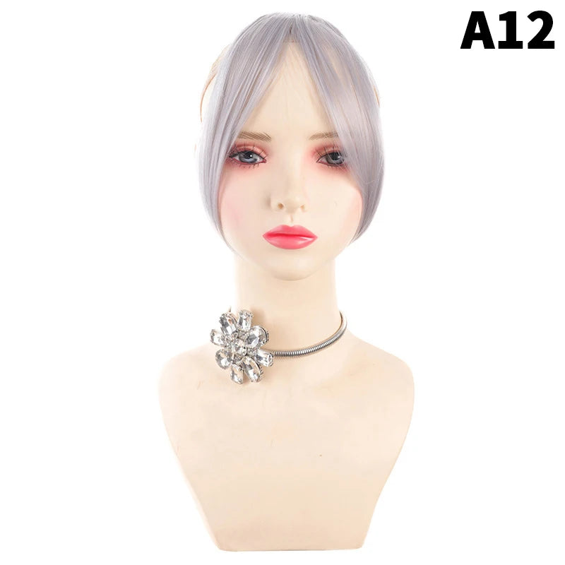 Synthetic Wig Bangs Clip-In Hair Extensions for Women Clip-In Hairpiece Axl A12