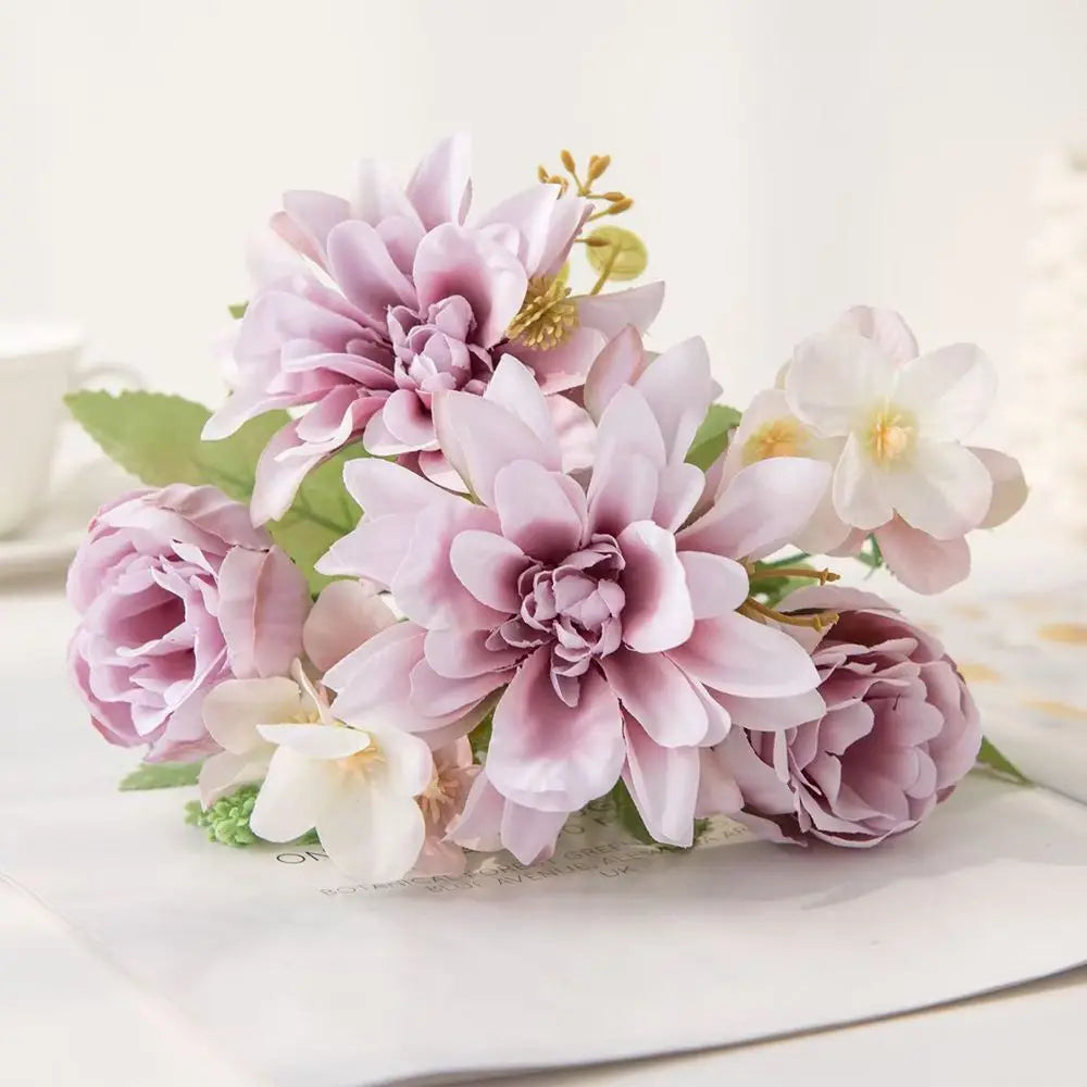 Silk Dahlia Peony Artificial Flowers – Wedding & Home Décor Artificial Silk Flowers Axl Color 4 1 PC