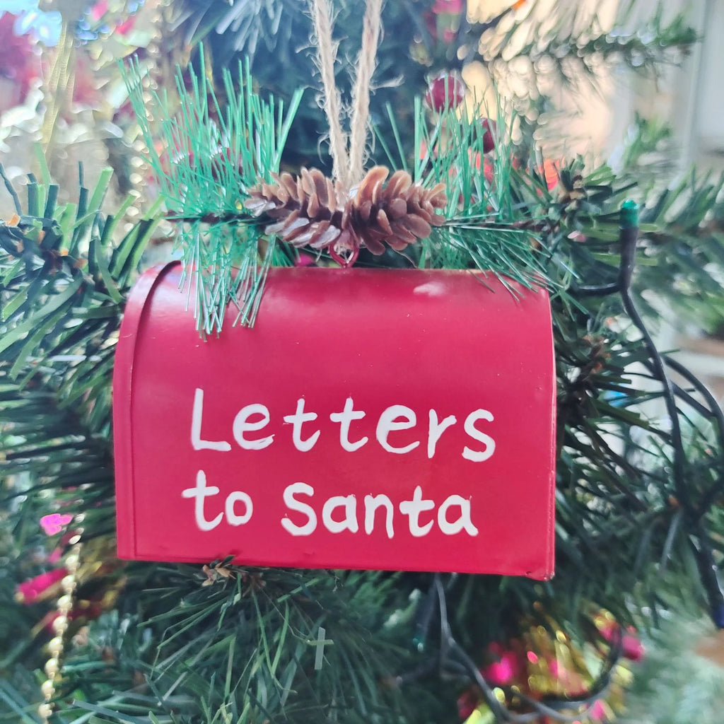 Christmas Metal Mailbox Ornament – Letters to Santa Iron Pendant Christmas Tree Ornament Axl