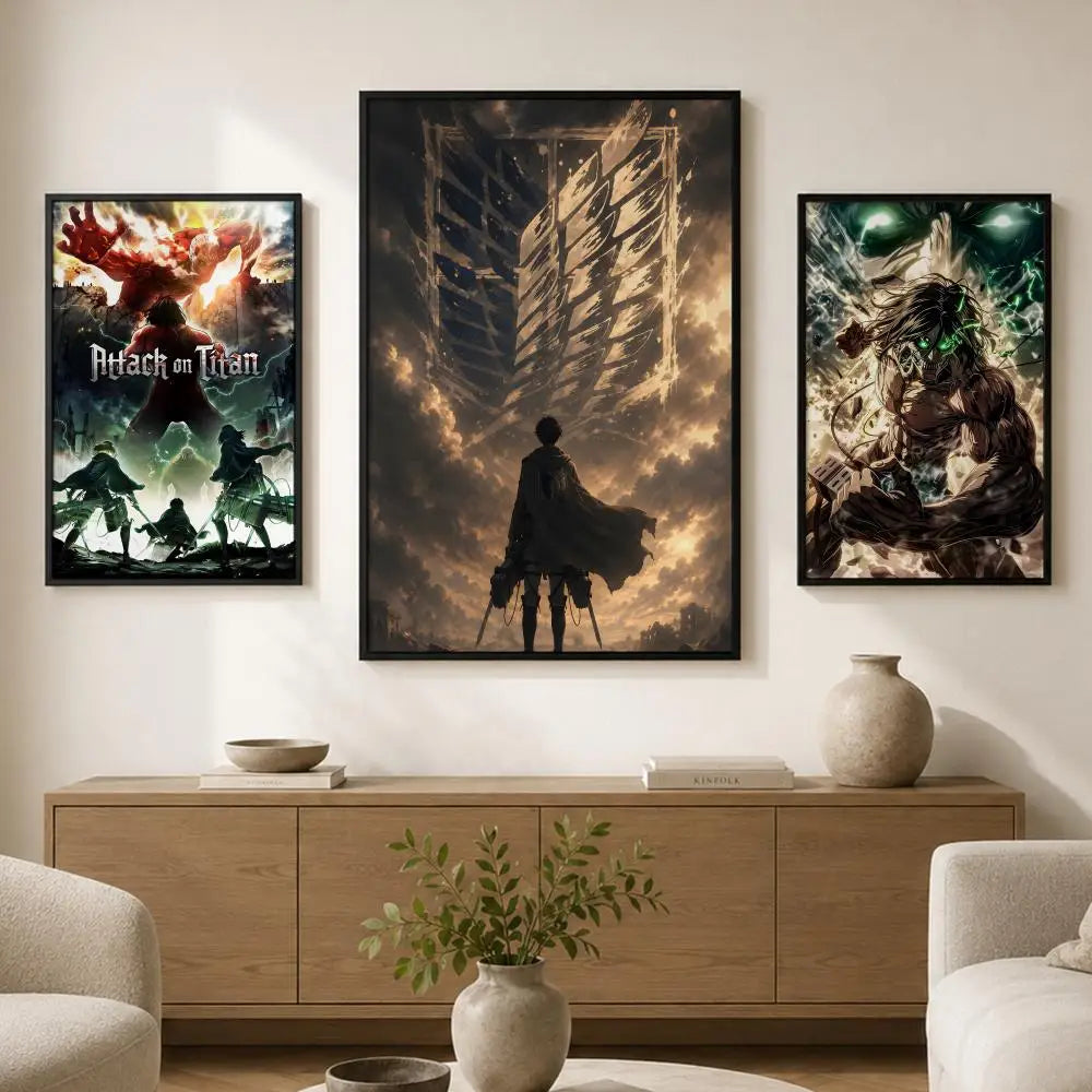 Attack on Titan Wall Poster – Waterproof PVC Peel & Stick HD Art Anime Wall Poster Axl