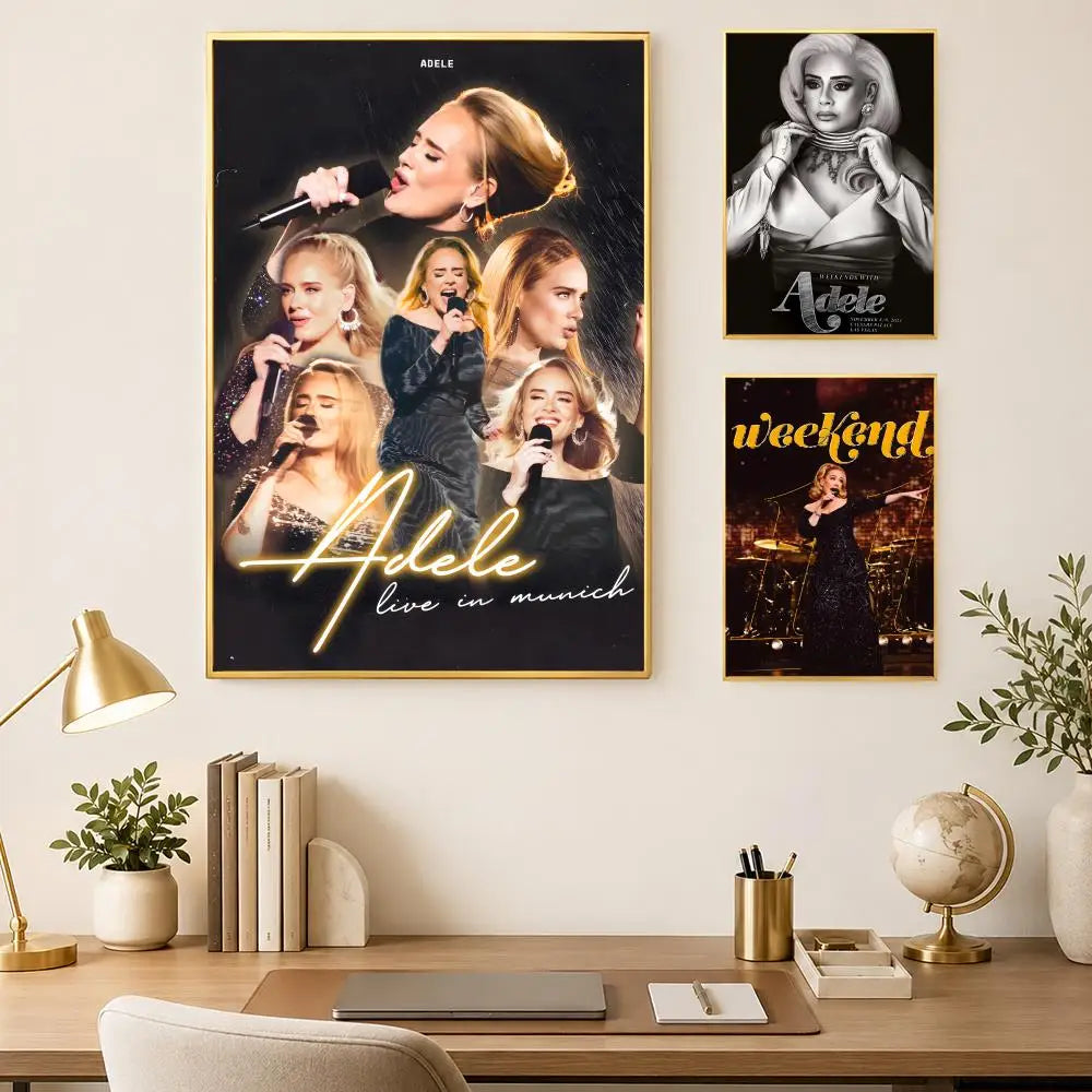 Adele HD PVC Wall Poster – Self-Stick Waterproof Wall Art Wall Art Poster Axl