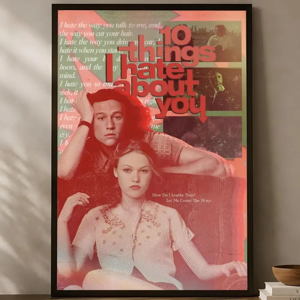 10 Things I Hate About You Poster – HD PVC Self-Stick Wall Art Movie Wall Poster Axl White11 50X70cmNoframe