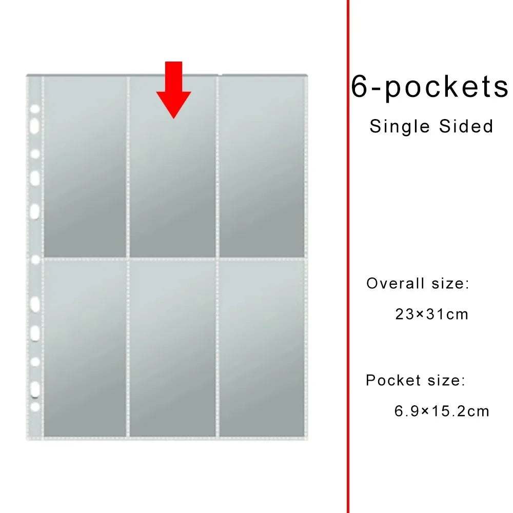 A4 Clear Binder Sleeves – 10 Sheet Photo & Card Pages Binder Sleeve Pages Axl 6-pockets Long