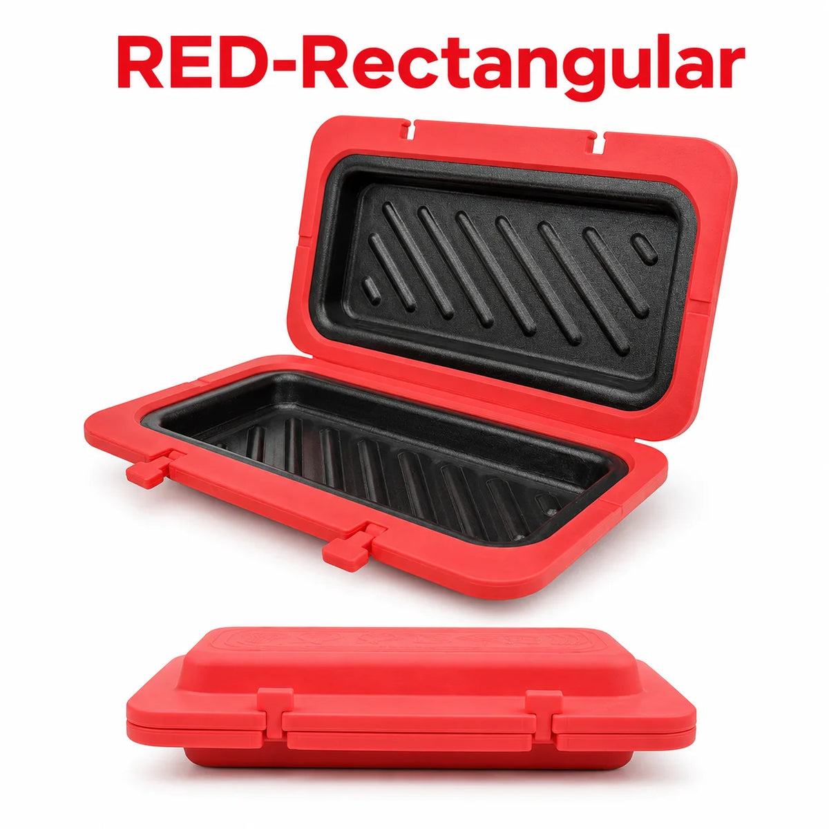 Microwave Sandwich Grill Pan – Nonstick Panini Press Maker Sandwich Grill Pan Axl RED-Rectangular