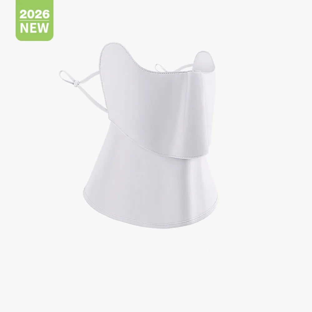 Ice Silk Sun Protection Face & Neck Mask | UV Guard Cover Sun Protection Mask Axl White XXS 3-6M