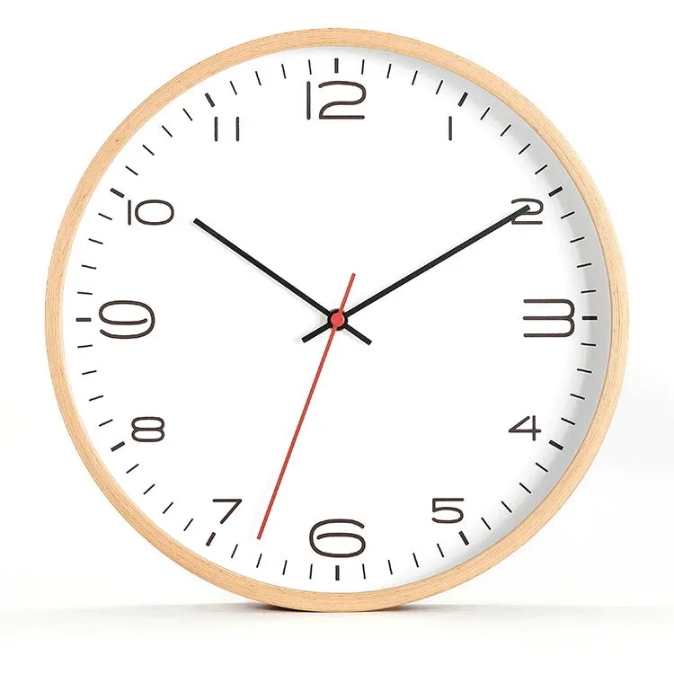 Nordic Wood Wall Clock – Silent Quartz Modern Home Decor Wall Clock Axl