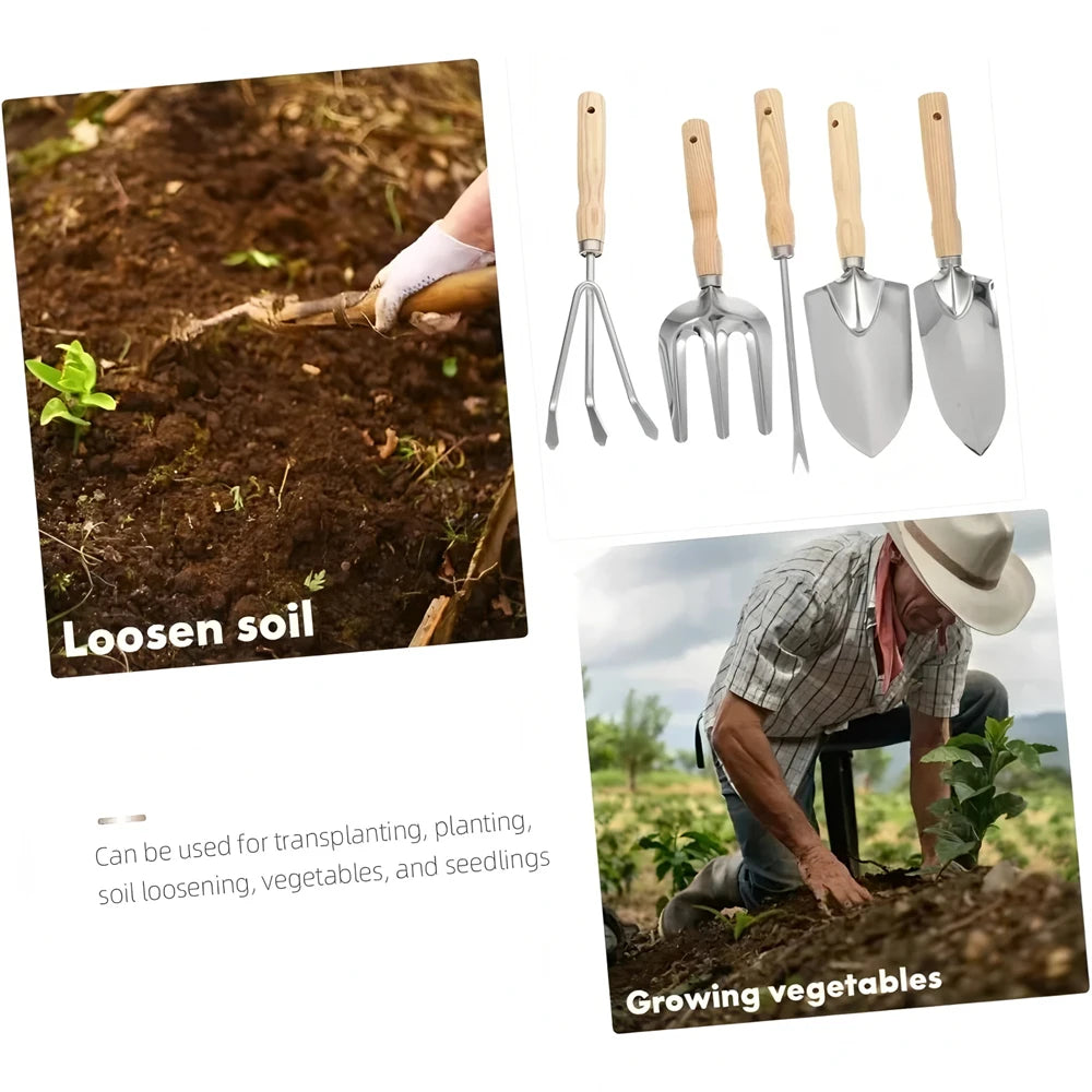 Garden Hand Trowel, Rake & Cultivator Set – 1 or 5 Pcs Garden Hand Tool Set Axl