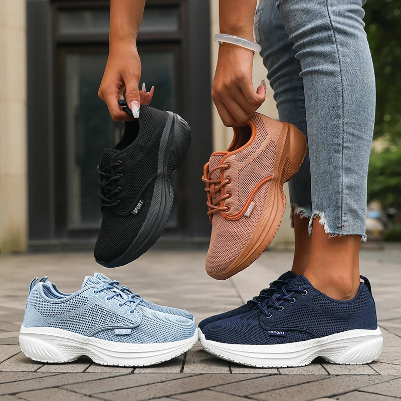 ZULIWAGN Women's Wide Toe Platform Running Sneakers Platform Running Sneakers Axl