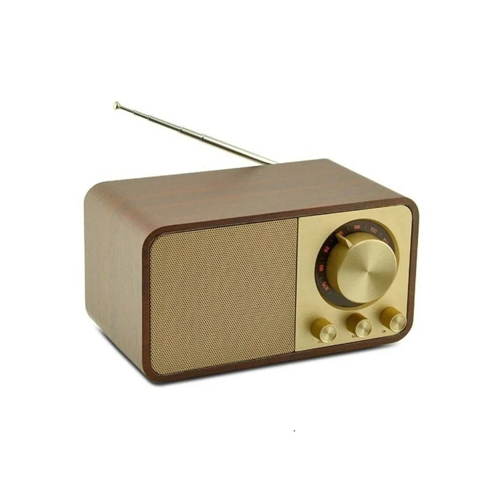 Retro Bluetooth 5.0 Speaker FM Radio Vintage Wood Design Retro Bluetooth Speaker Axl