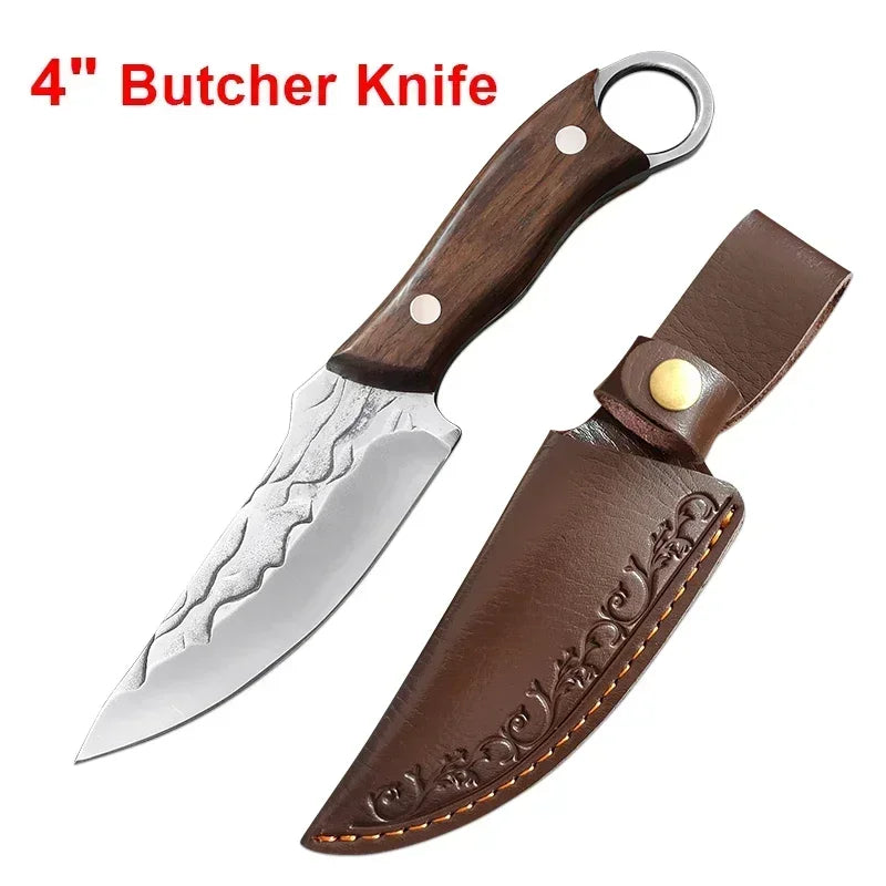 InLeung Stainless Steel Boning Chef Knife – Wooden Handle Kitchen Knife Axl A Knife with cover