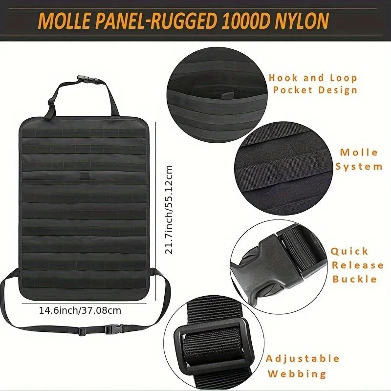 Tactical Car Seat Back Organizer Bag | Multi-Pocket Storage Car Seat Organizer Axl