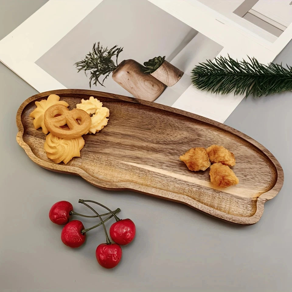 Wooden Serving Tray – Tea, Coffee, Snack & Dessert Platter Wooden Serving Tray Axl
