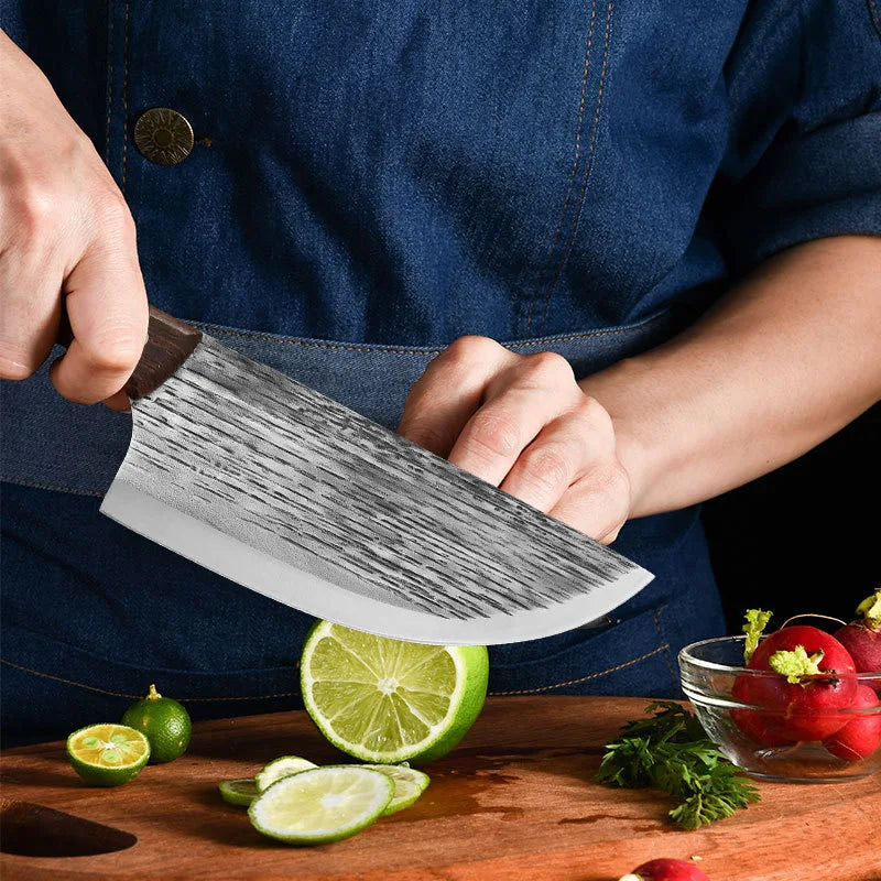 InLeung Stainless Steel Cleaver Knife – Wooden Handle Butcher Kitchen Cleaver Knife Axl
