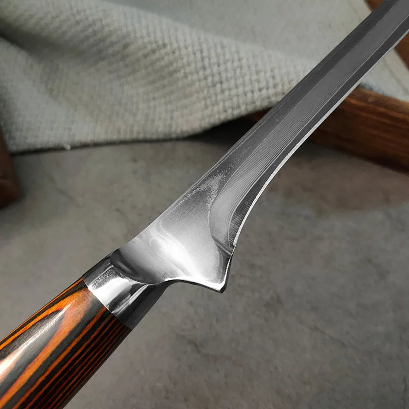 6-Inch Damascus Steel Boning Knife – Fillet & Meat Cutting Damascus Boning Knife Axl