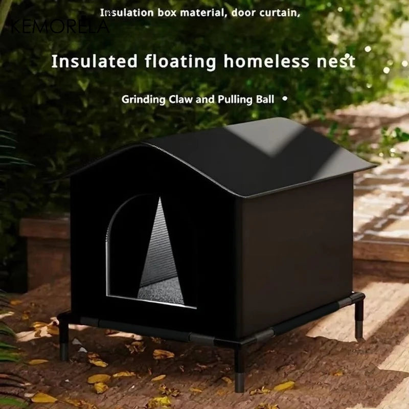 Foldable Outdoor Cat House with Stand – Four-Season Oxford Bed Outdoor Cat House Axl