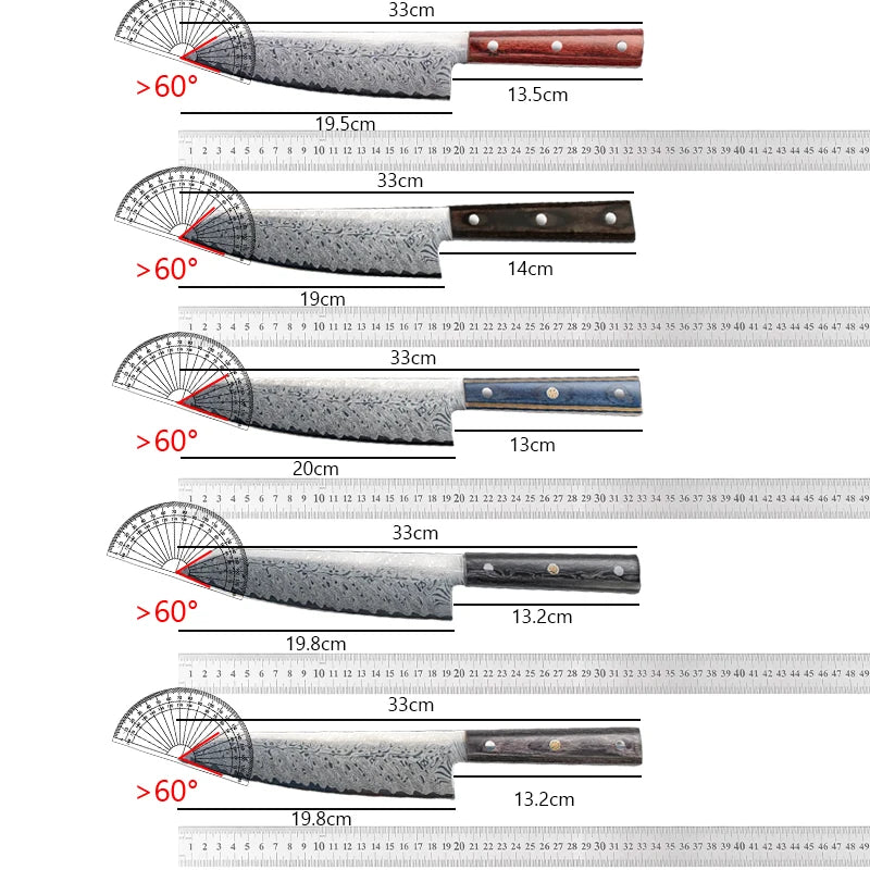 Damascus Pattern Santoku Chef Knife – 8" Stainless Steel & Pakka Wood Santoku Chef Knife Axl