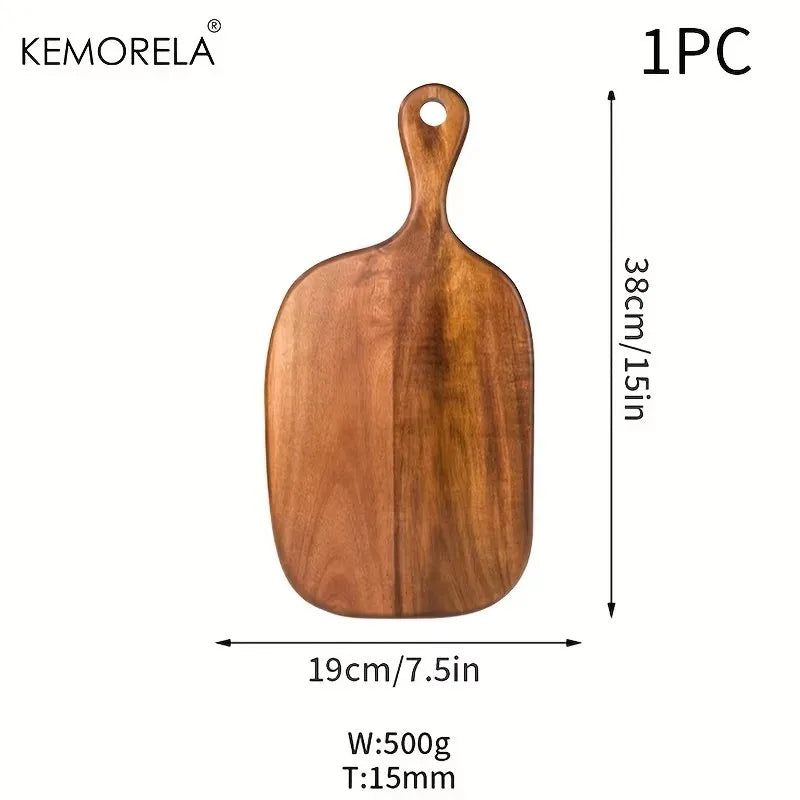 KEMORELA Wooden Cutting Board with Handle | Food-Safe Wood Wooden Cutting Board Axl L