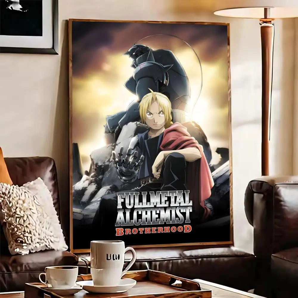 Fullmetal Alchemist Self-Adhesive Poster | Anime Wall Art Sticker Anime Wall Poster Axl