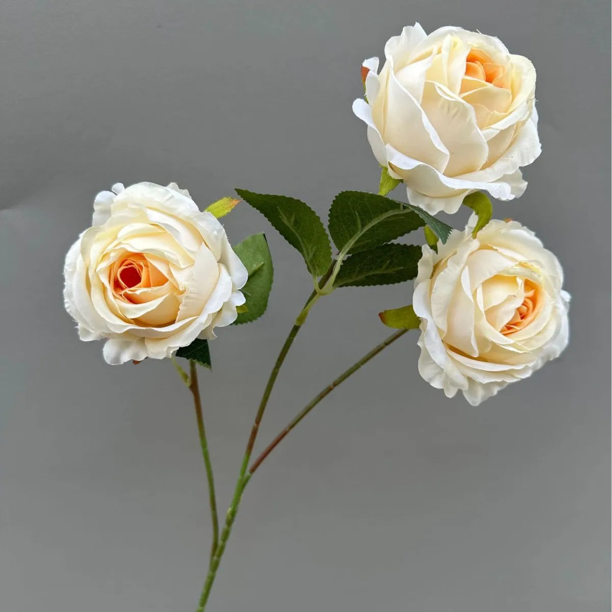 Artificial Silk Rose Branch – 3-Head Flower Stem 26" Tall Artificial Flower Branch Axl chamapgne