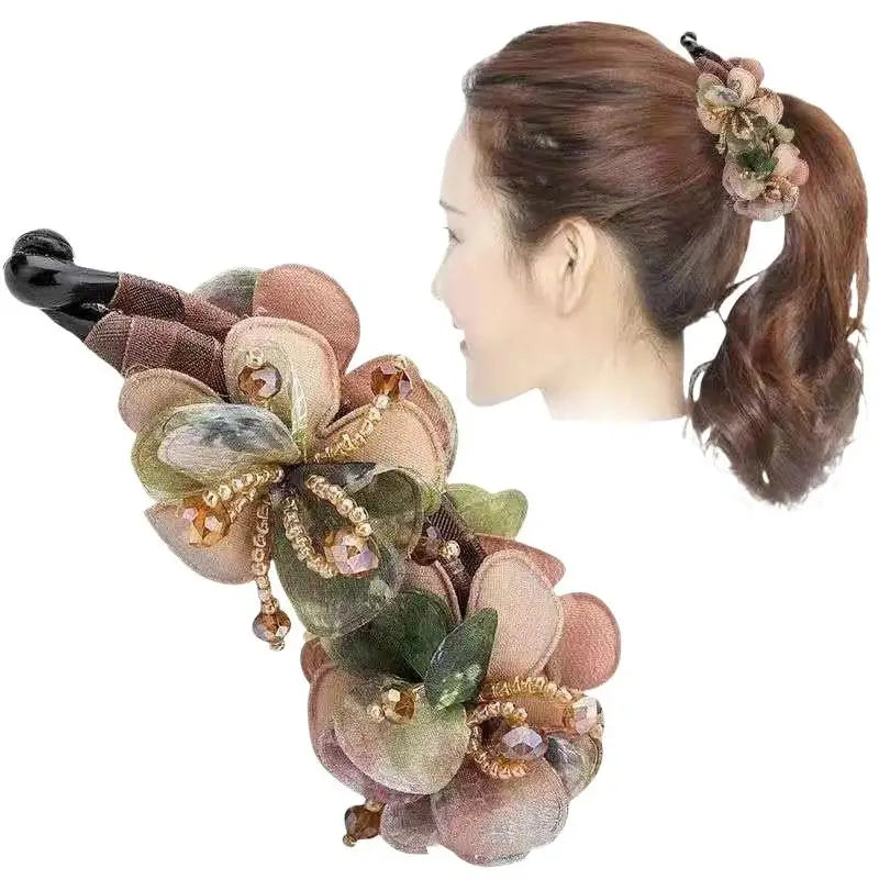 Non-Slip Floral Banana Hair Clip – Vintage Rose Barrette Hair Clip Barrette Axl