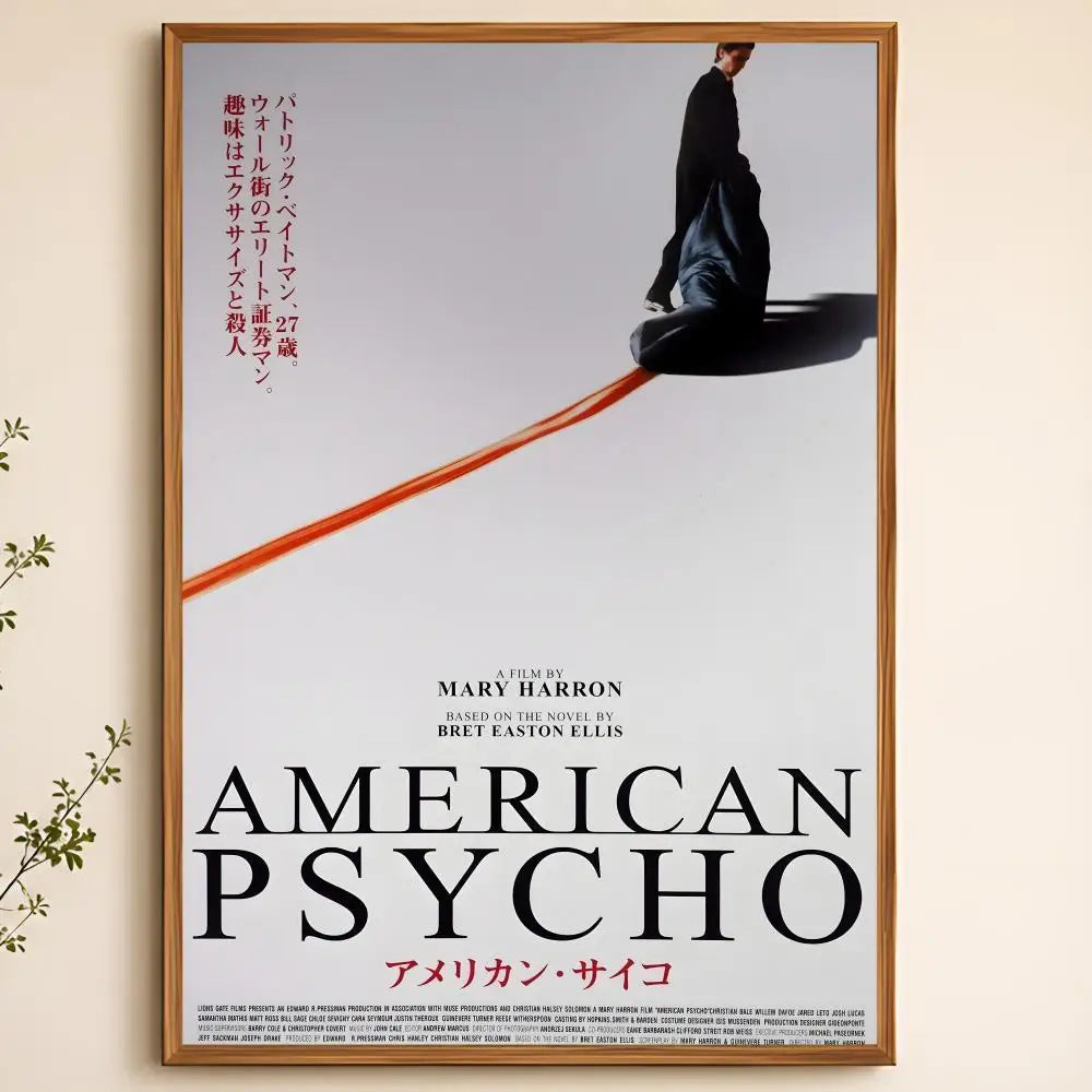 American Psycho Movie Poster – Peel-and-Stick PVC Wall Art HD Movie Wall Poster Axl White01 15X20cmNoframe