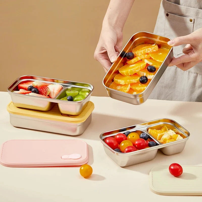 WORTHBUY 304 Stainless Steel Stackable Leak-Proof Lunch Box Stainless Steel Lunch Box Axl