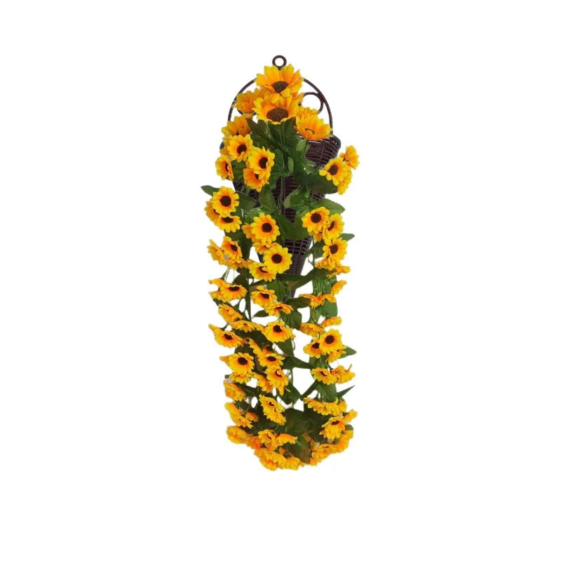 Sunflower Vine Rattan Hanging Artificial Flower | Wall & Wedding Artificial Hanging Flower Axl