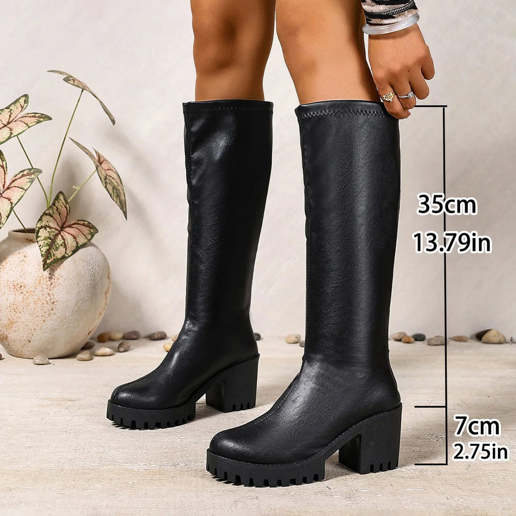 Women's Knee-High Knight Boots | Square Heel, Wide Sizes EU 34–50 Knee-High Boots Axl