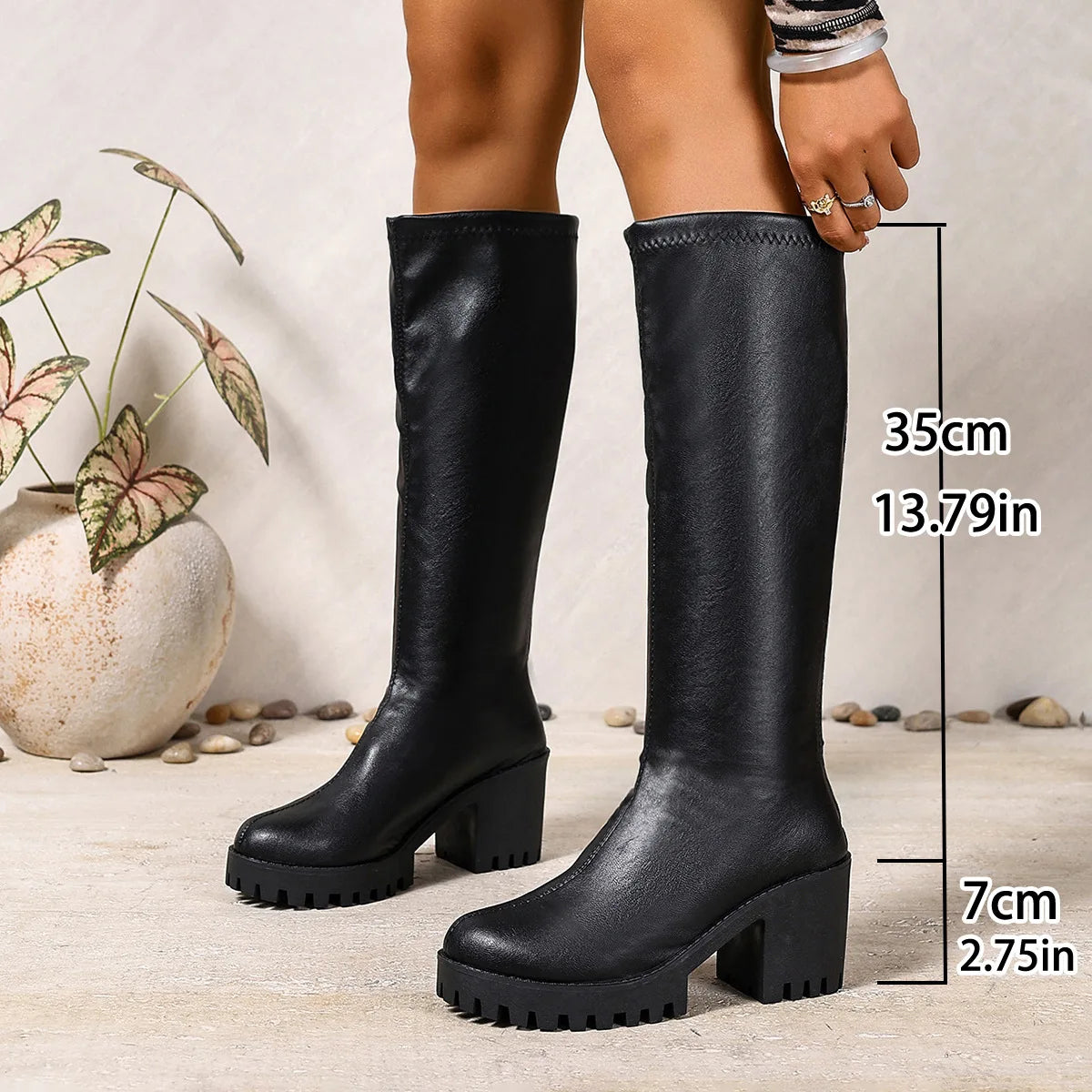 Women's Knee-High Knight Boots | Square Heel, Wide Sizes EU 34–50 Knee-High Boots Axl