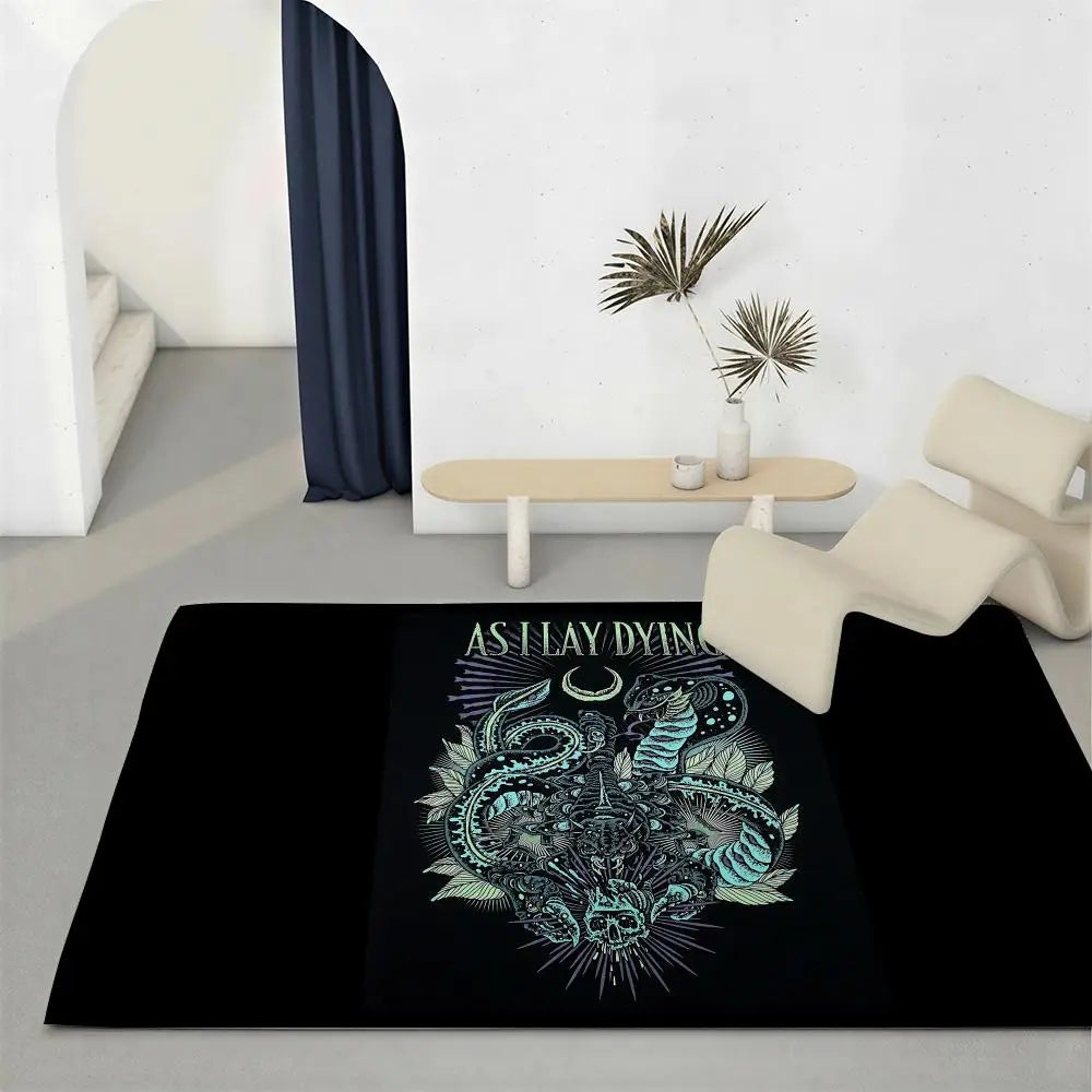 As I Lay Dying Band Flannel Floor Mat – Non-Slip Indoor Rug Flannel Floor Mat Axl White1 40x60cm