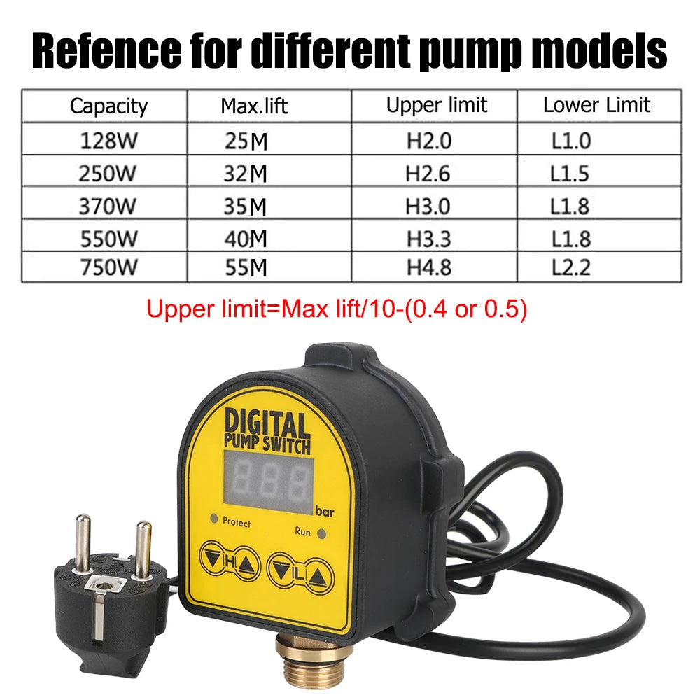 220V Digital Pressure Controller Switch | 0-10 Bar, 1/2" Port Pressure Controller Switch Axl
