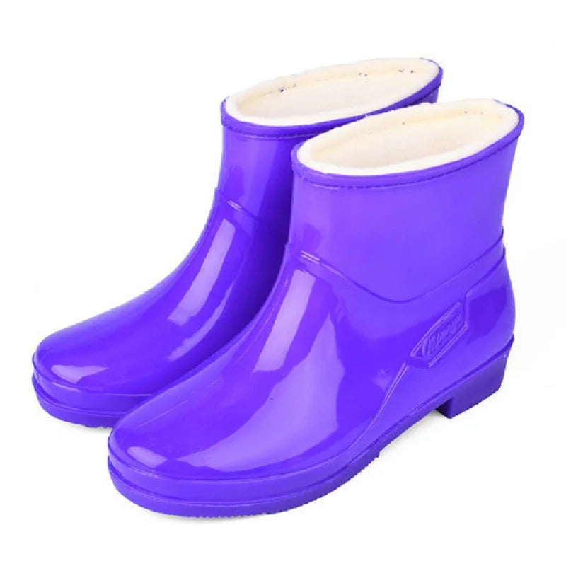 Lorilury Women's Non-Slip PVC Ankle Rain Boots | Galoshes Women's Rain Boots Axl