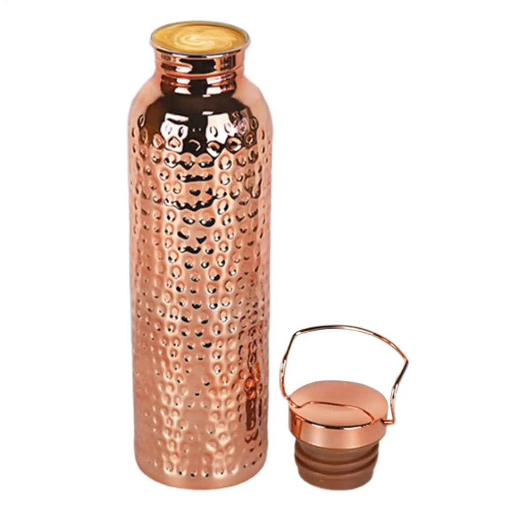 800ml Copper-Plated Stainless Steel Water Bottle | Hammer Pattern Stainless Steel Water Bottle Axl