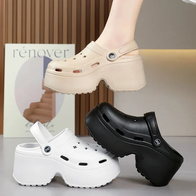 Women's EVA Chunky Platform Clogs – Closed Toe Beach Slides Platform Clogs Axl