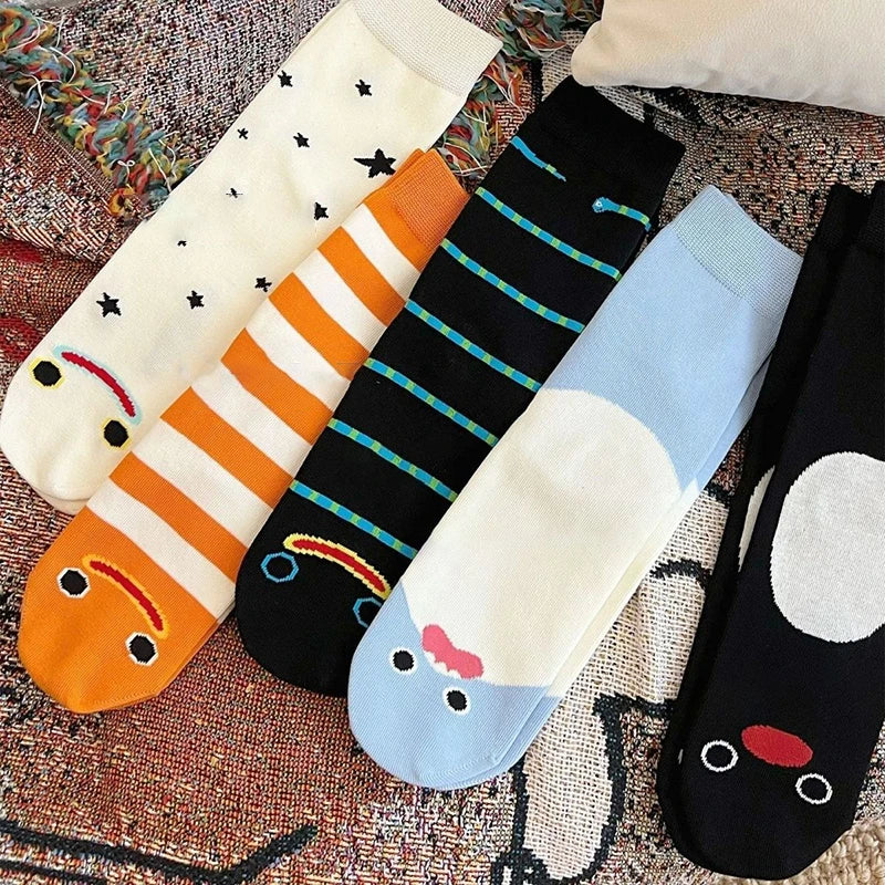 Novelty Garden Eel & Shark Mid Socks – Breathable Cotton Gift Novelty Mid Socks Axl