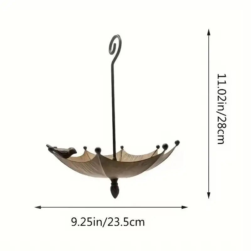Vintage Metal Umbrella Bird Feeder – Hanging Garden Decor Hanging Bird Feeder Axl L