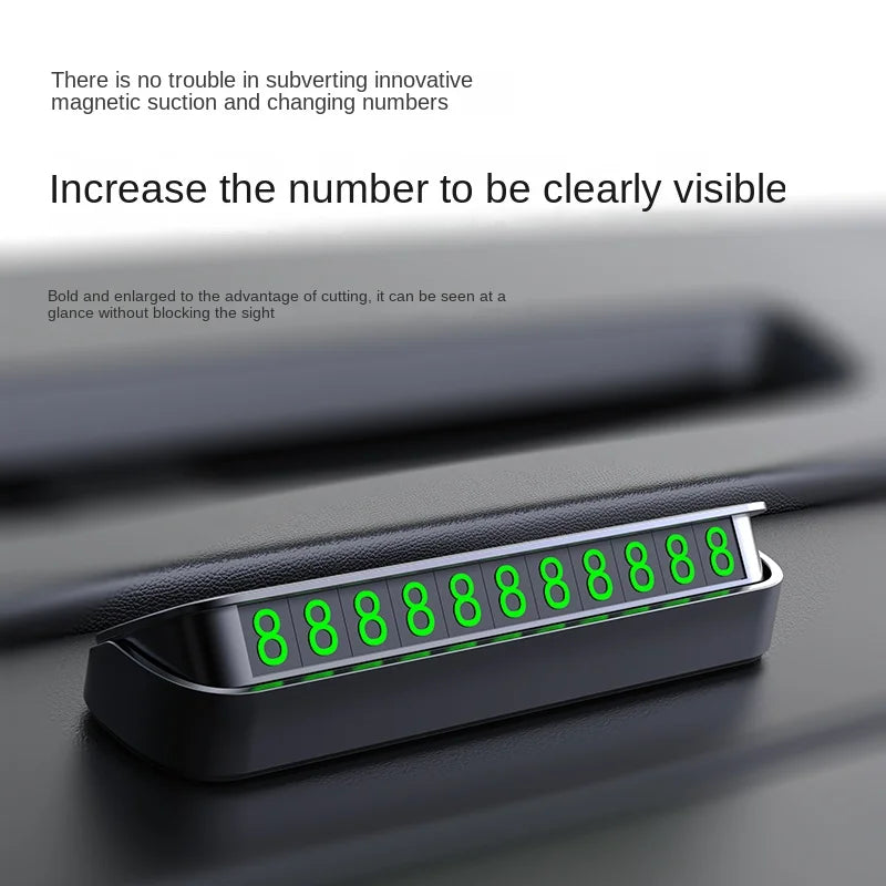 Luminous Temporary Parking Card with Phone Number Holder Parking Card Holder Axl