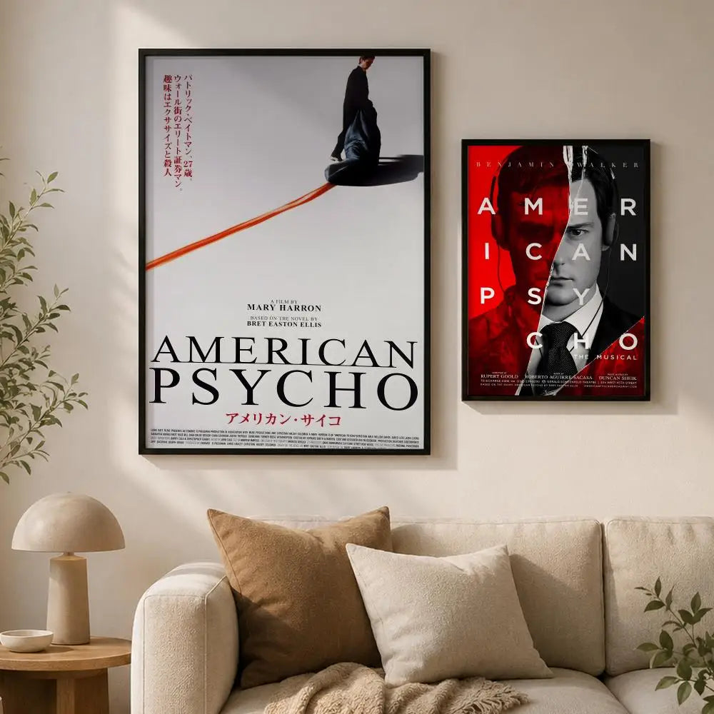 American Psycho Movie Poster – Peel-and-Stick PVC Wall Art HD Movie Wall Poster Axl