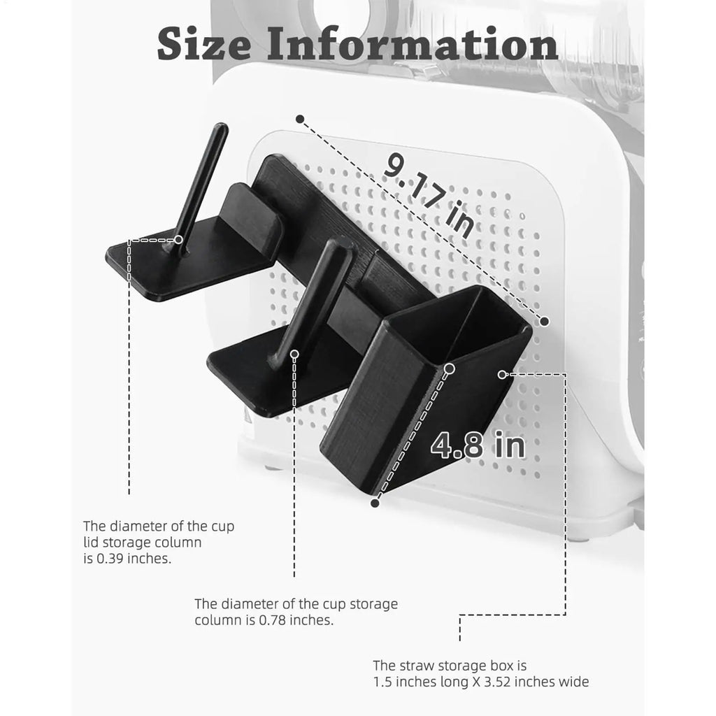 Side-Mounted Cup Lid Dispenser & Straw Organizer Rack Counter Storage Rack Axl