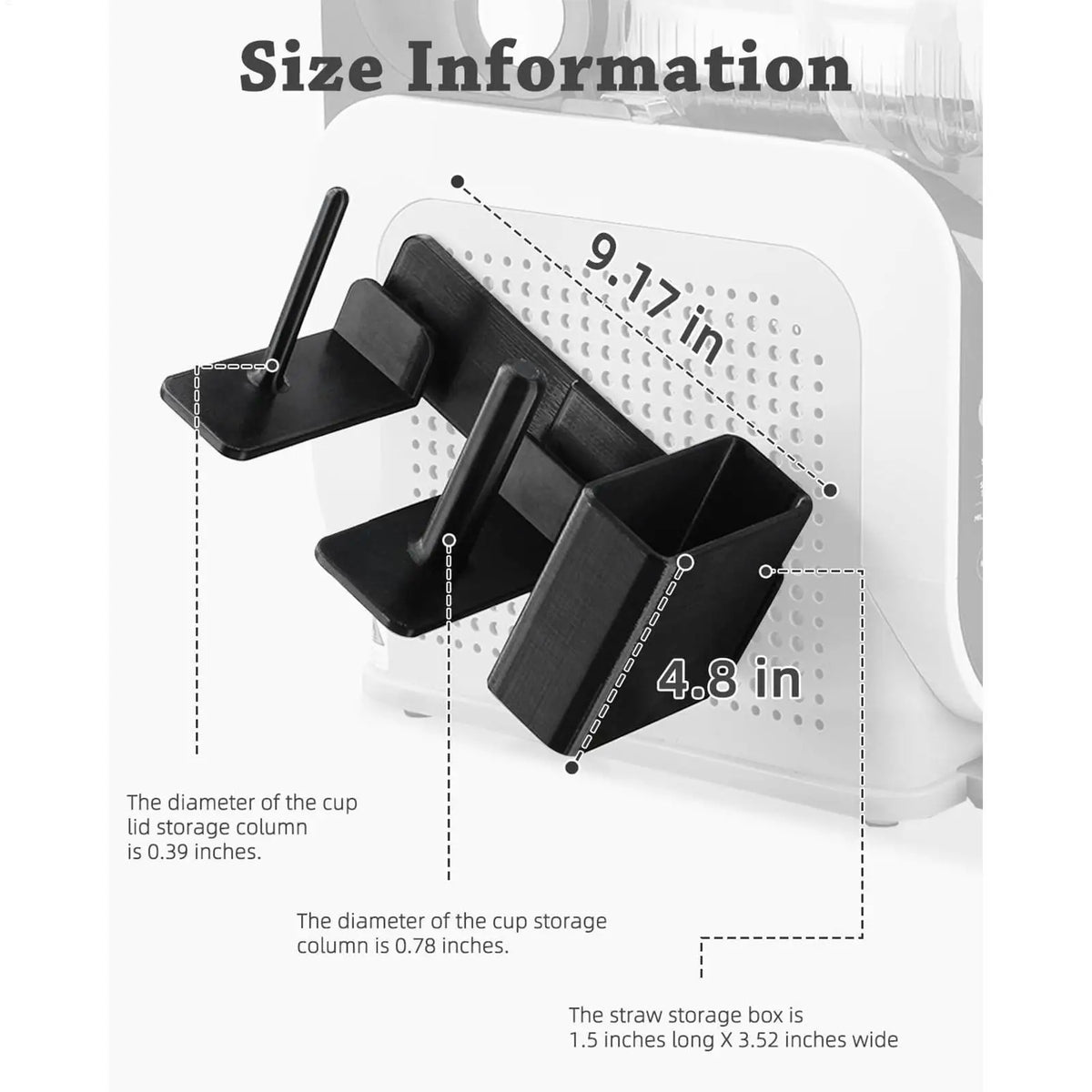 Side-Mounted Cup Lid Dispenser & Straw Organizer Rack Counter Storage Rack Axl