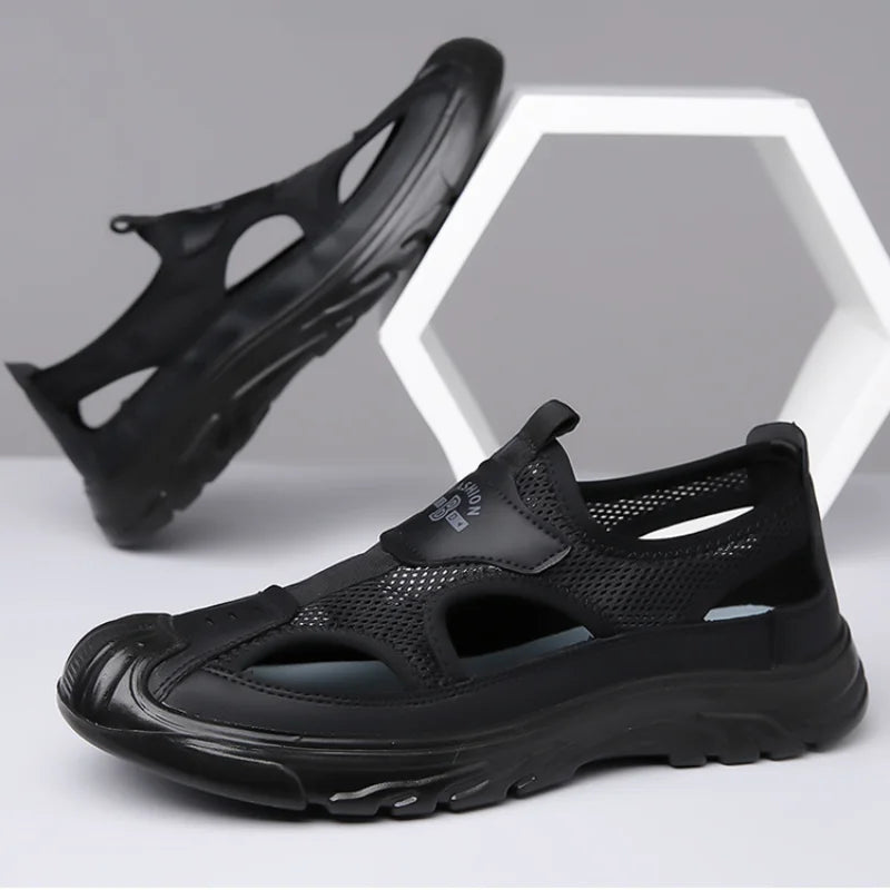 Men's Breathable Mesh Slip-On Sandals – Lightweight Non-Slip Men's Sandals Axl