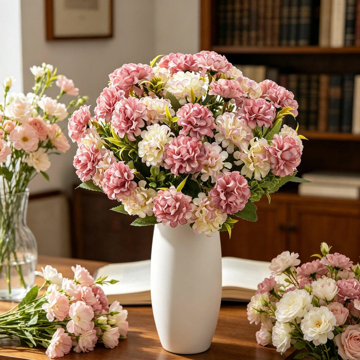 Silk Hydrangea Artificial Flowers – Wedding & Home Décor Artificial Flower Bouquet Axl